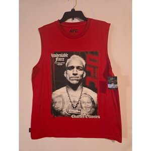 UFC Charles Oliveira Undeniable Force Red Graphic Tank Top Mens Large NWT